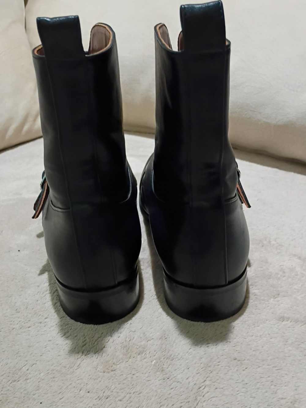 NWT.Bolton Monk Boots - Black Leather Men’s Ankle Boots - Picture 8 of 12